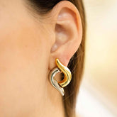 Brinco Dual - Banhadoa Ouro - Hipoalergênico